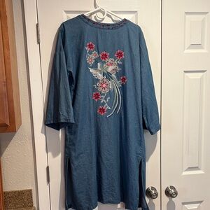 Ban Jara Embroidered Denim  Duster - M